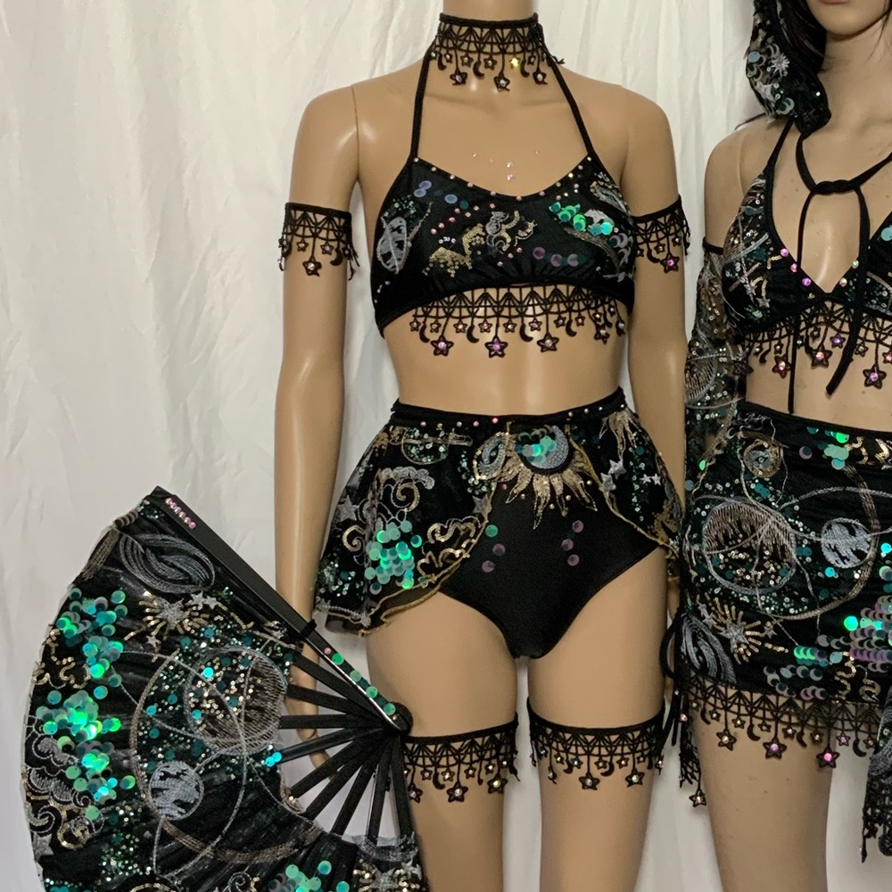 Stars and Moons Galaxy Celestial Rave  Festival Outfit